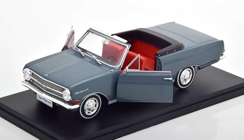 Macheta Opel Rekord A Cabriolet 1964 alb/gri - IXO/Hachette 1/24