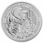 Сребърна монета "Британия и Либърти "2024 г -1 OZ