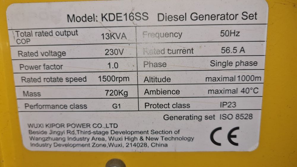 Generator Kipor 14 kw