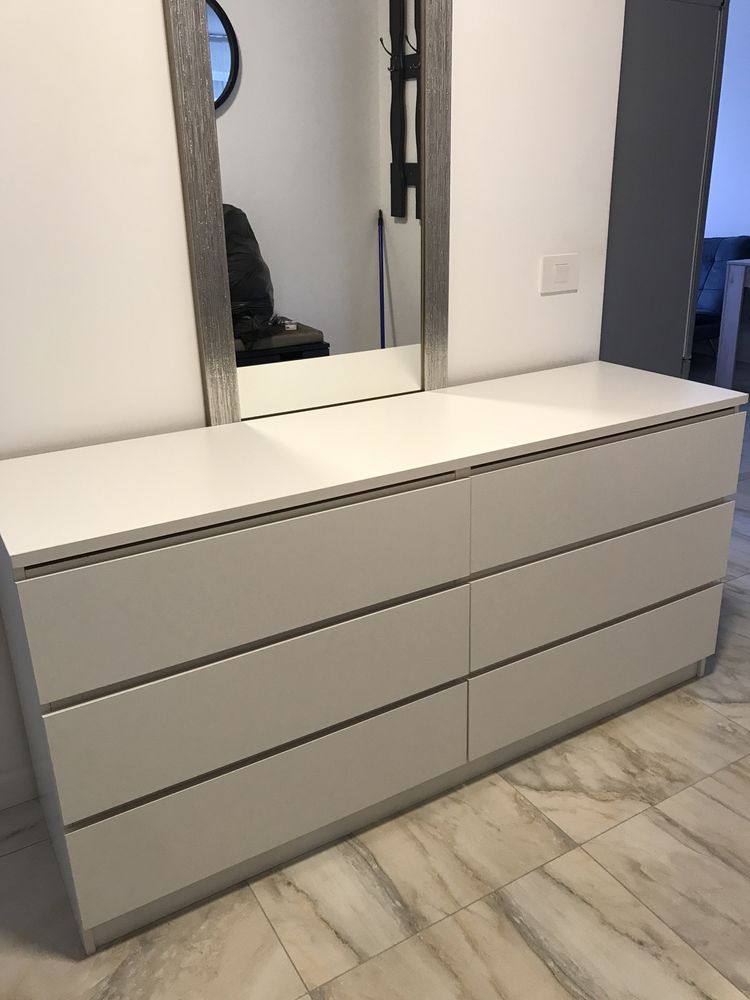 Comoda alba, 6 sertare