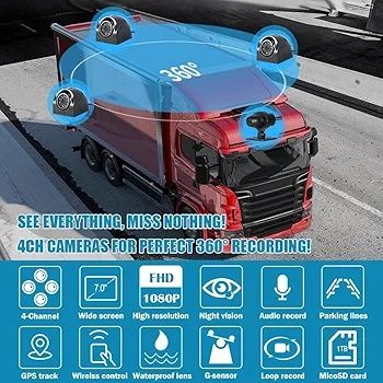 VSYSTO H7 4CH Камера за табло за камион 360 DVR Система за камери за в