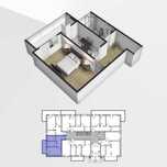 Studio Nou – 29,6 mp utili + balcon 5,5 mp – Bloc finalizat