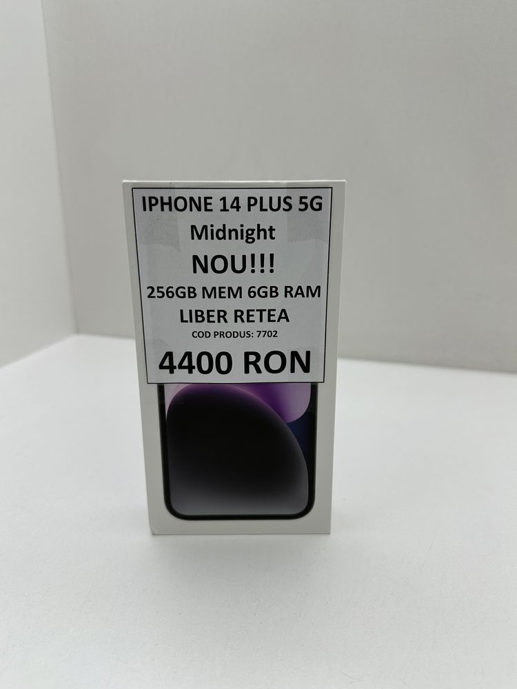 iPhone 14 Plus, 256GB, 5G, Midnight Nou Sigilat Neactivat