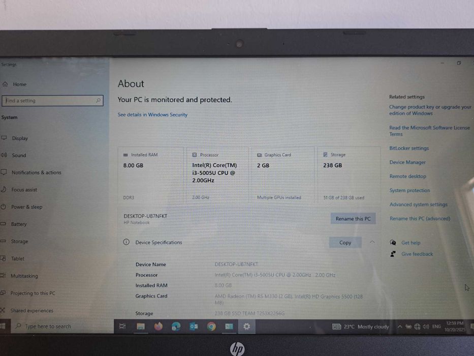 Лаптоп HP-Notbook Desktop-UB7NFKT