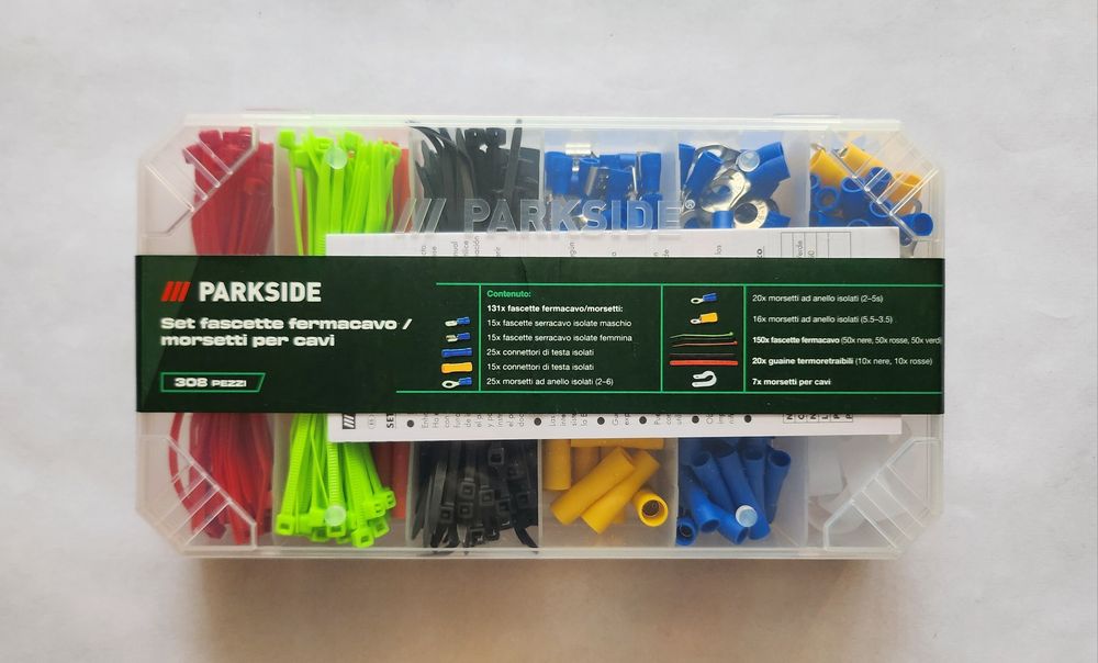 Set cleme, conectori, fasete, tuburi contractabile pt cabluri, 308 buc