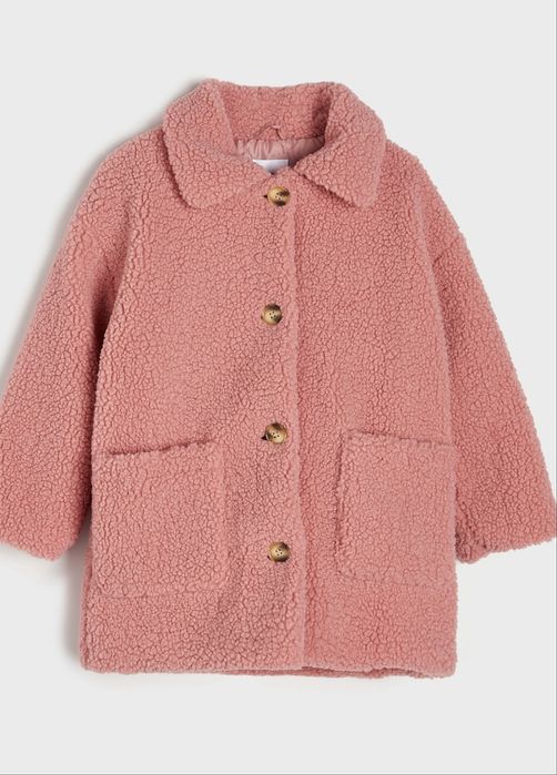 Палто от изкуствена агнешка вълна 116см