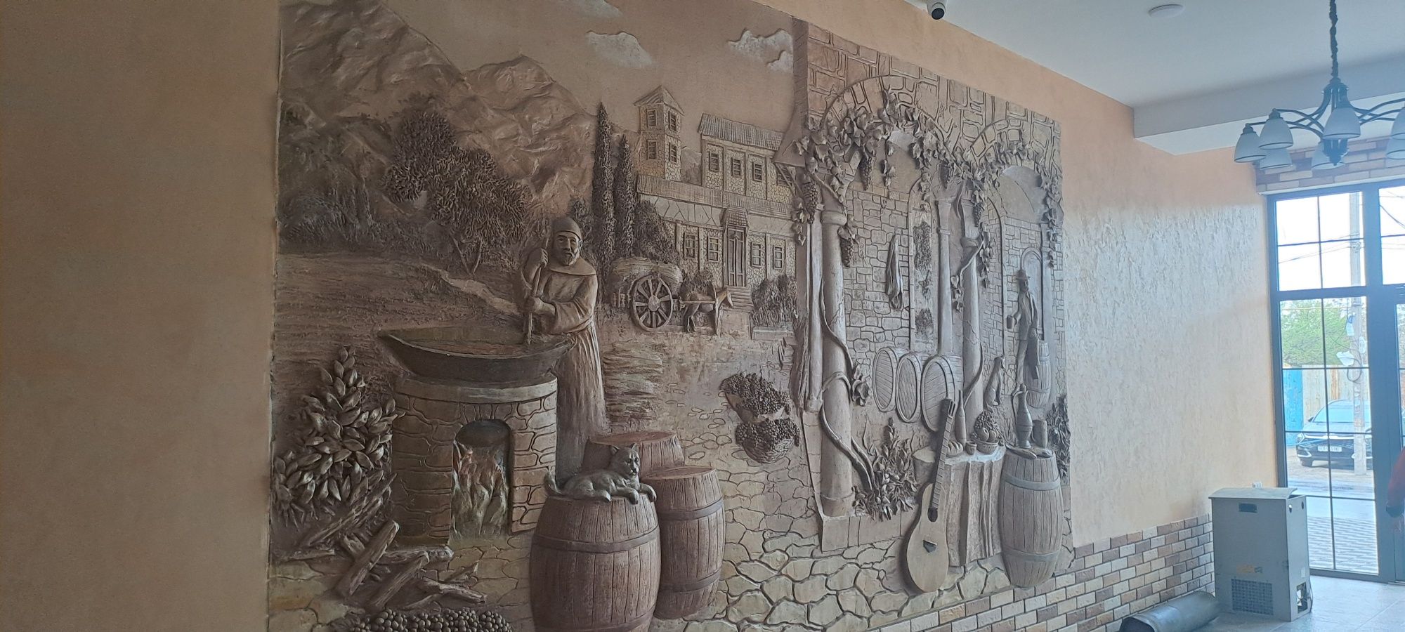 Декорирование стен, скалы, нарезка, имитация, горный камень, художники