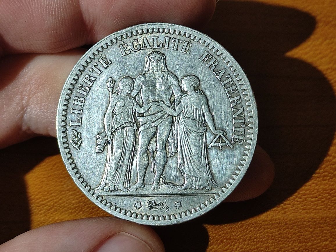 Сребърна Монета / 5 Francs 1873г / Херкулес