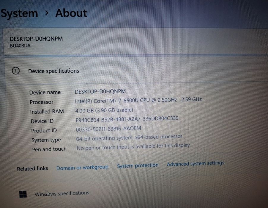 Laptop ASUS i7-6500u