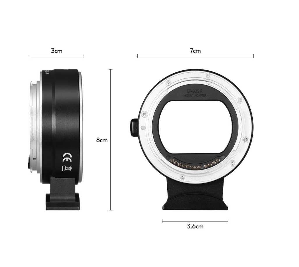 Адаптер Canon EF/EF-S към EOS R (Rp, R, R8, R7 , R6ii , R6iii , R7ii