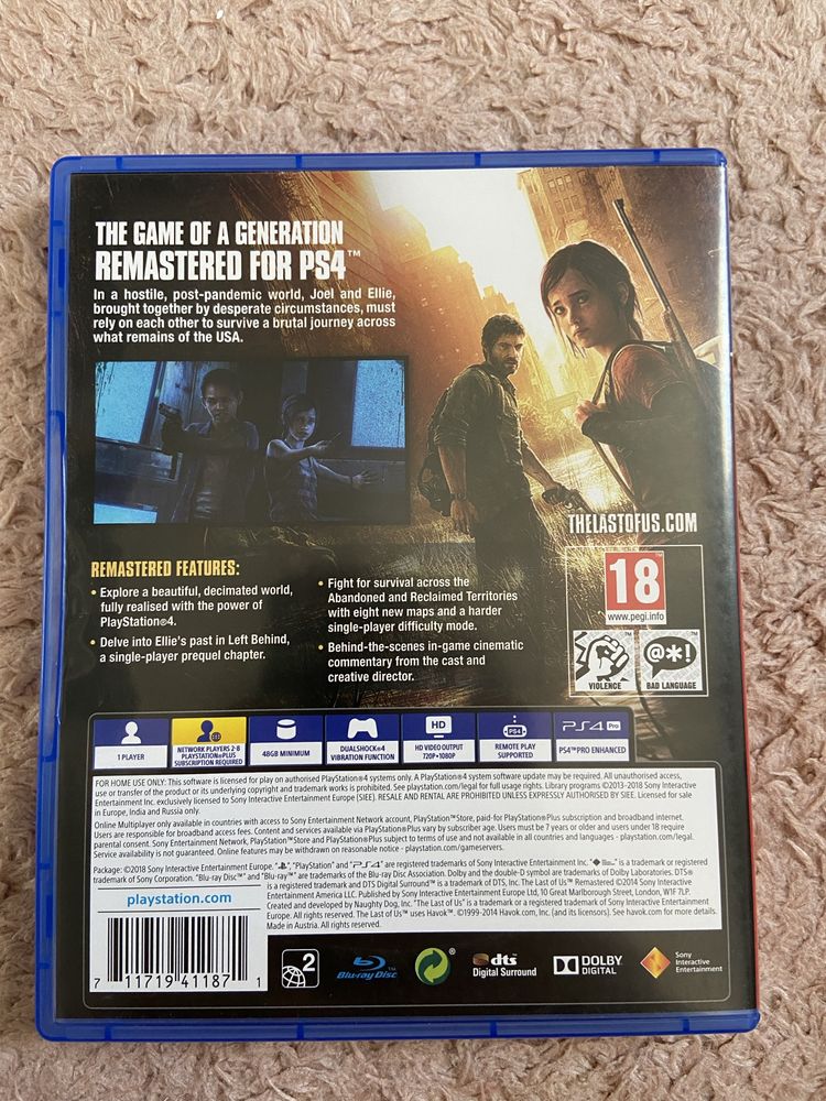 Диск за ps4 The last of us remastered