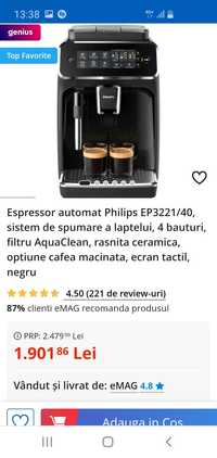 Espressor cafea Philips stare perfecta,ca nou,10/10