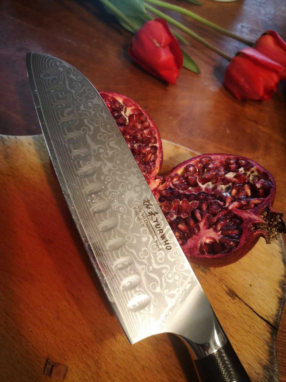Cutit bucatarie Santoku - japonez lama 7inch damasc VG10