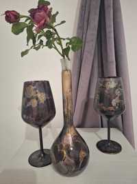 Pictura pe sticla, pahare decorative