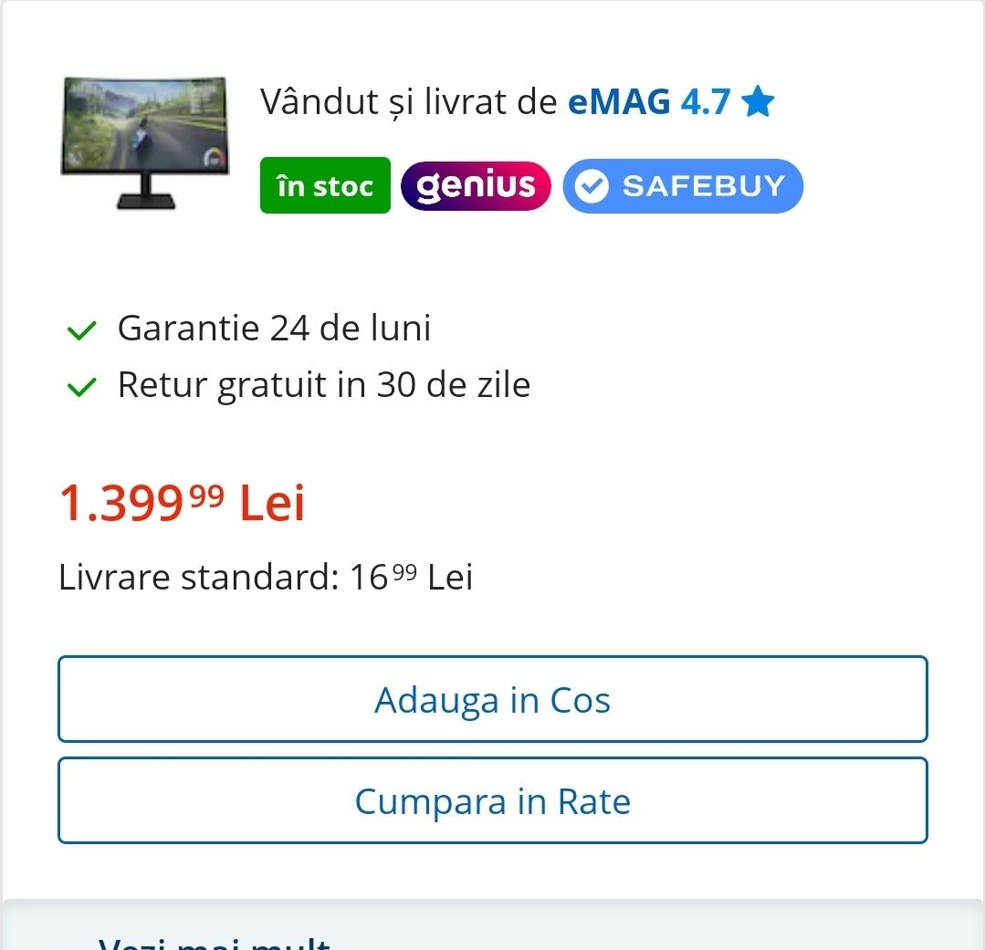 vând monitor HP de 165 Hz SPART