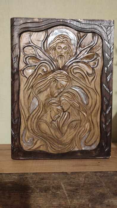 Любовта на Бога - ръчна дърворезба, художествено- духовен стил