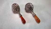 cercei argint 1930 deosebiti lucrat manual chihlimbar cristal diamant