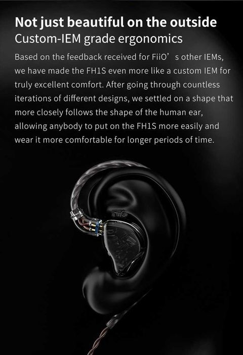 Căști Hi-Fi /Hi-Res AUDIO - pentru audiofili Fiio FH1s Negru