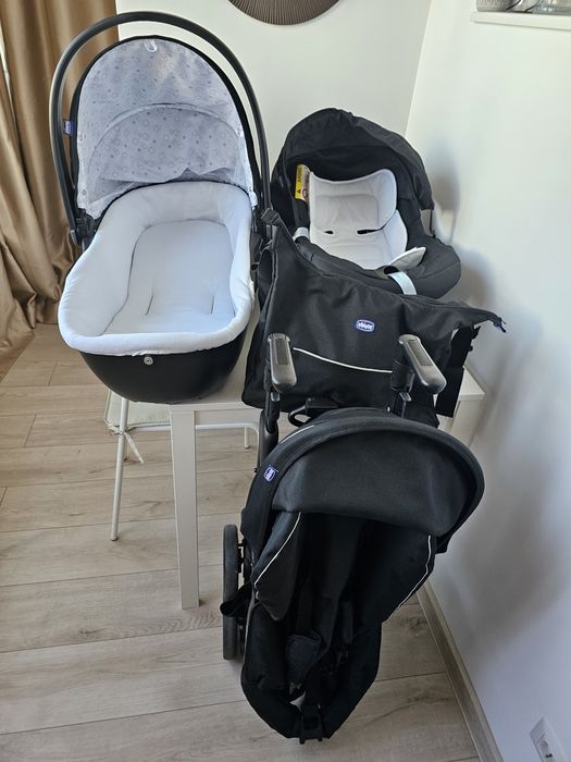 Carucior 3 in 1 Chicco Trio Sprint, BlackNight (Negru), 0luni+