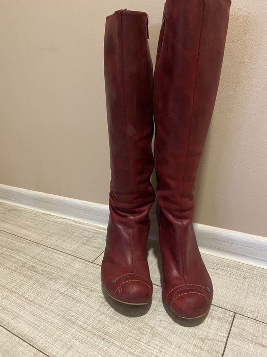 Кожени ботуши бордо FLY LONDON