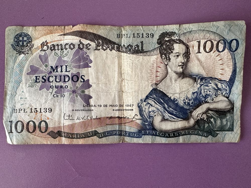 Bacnota portugheza 1967 mil escudos 1000