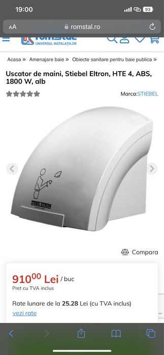 Uscător de mâini Stiefel Eltron