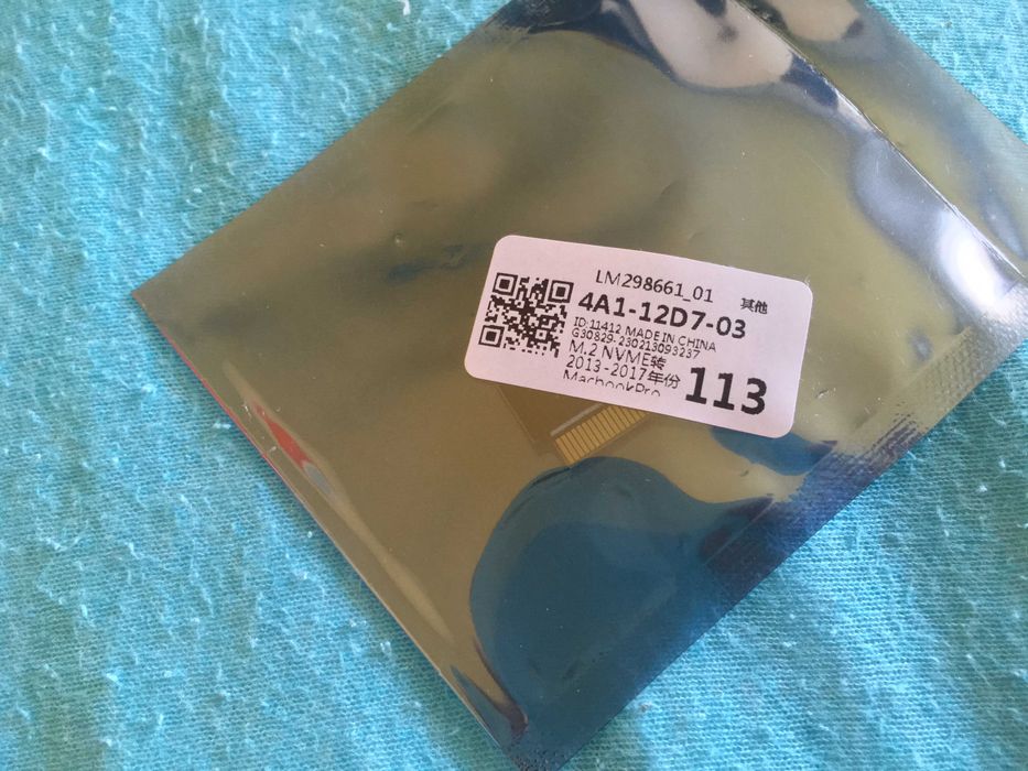 adaptor ssd m.2 nvme pcie pt macbook pro, air, imac, 2013 - 2019, nou