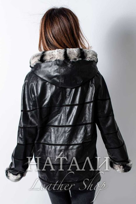 Двустранно кожено яке Лилия Black