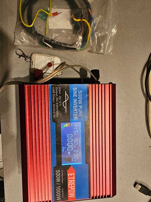 ETREPOW 12v 500W / 1000W Pure shine wave sinusoida pura