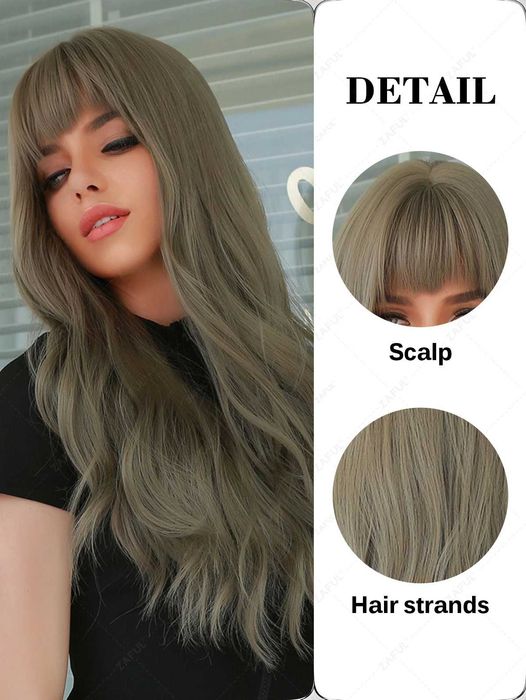 Сива микс перука с бретон