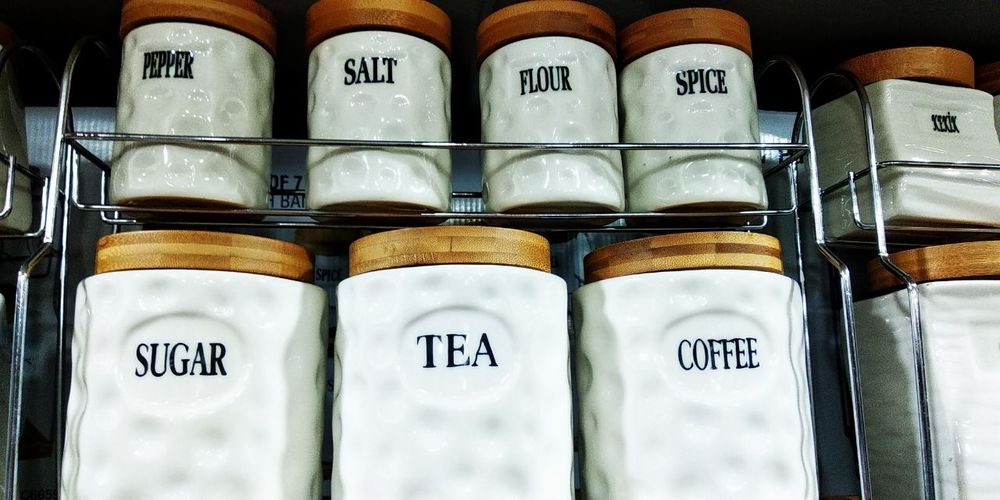 Банка керамическая для хранения с бамбуковой крышкой 7 шт