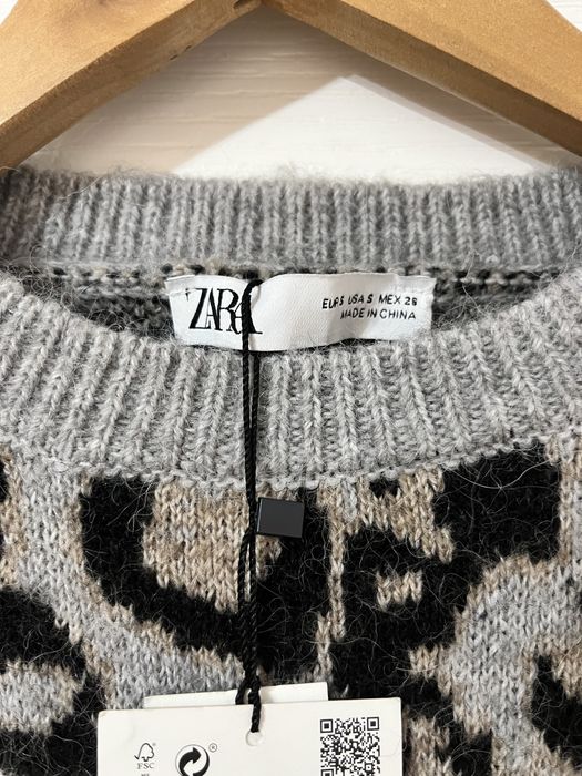 Pulover animal print Zara, nou cu eticheta, S