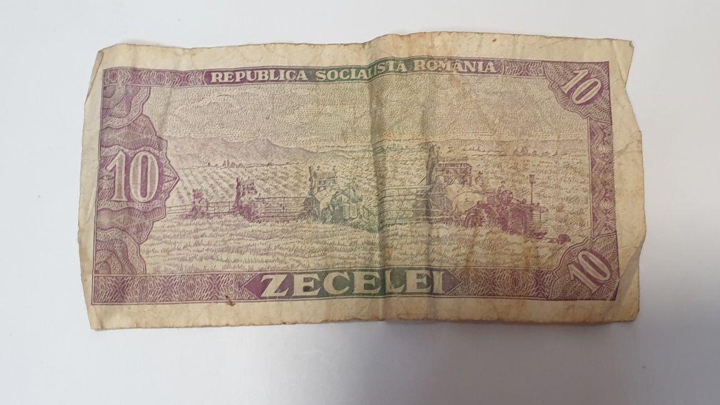 Bancnotă 10 lei 1966 monezi 5 lei 1966