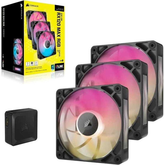 Ventilator Corsair CUE LINK RX120 Max RGB Starter Kit 120mm Black