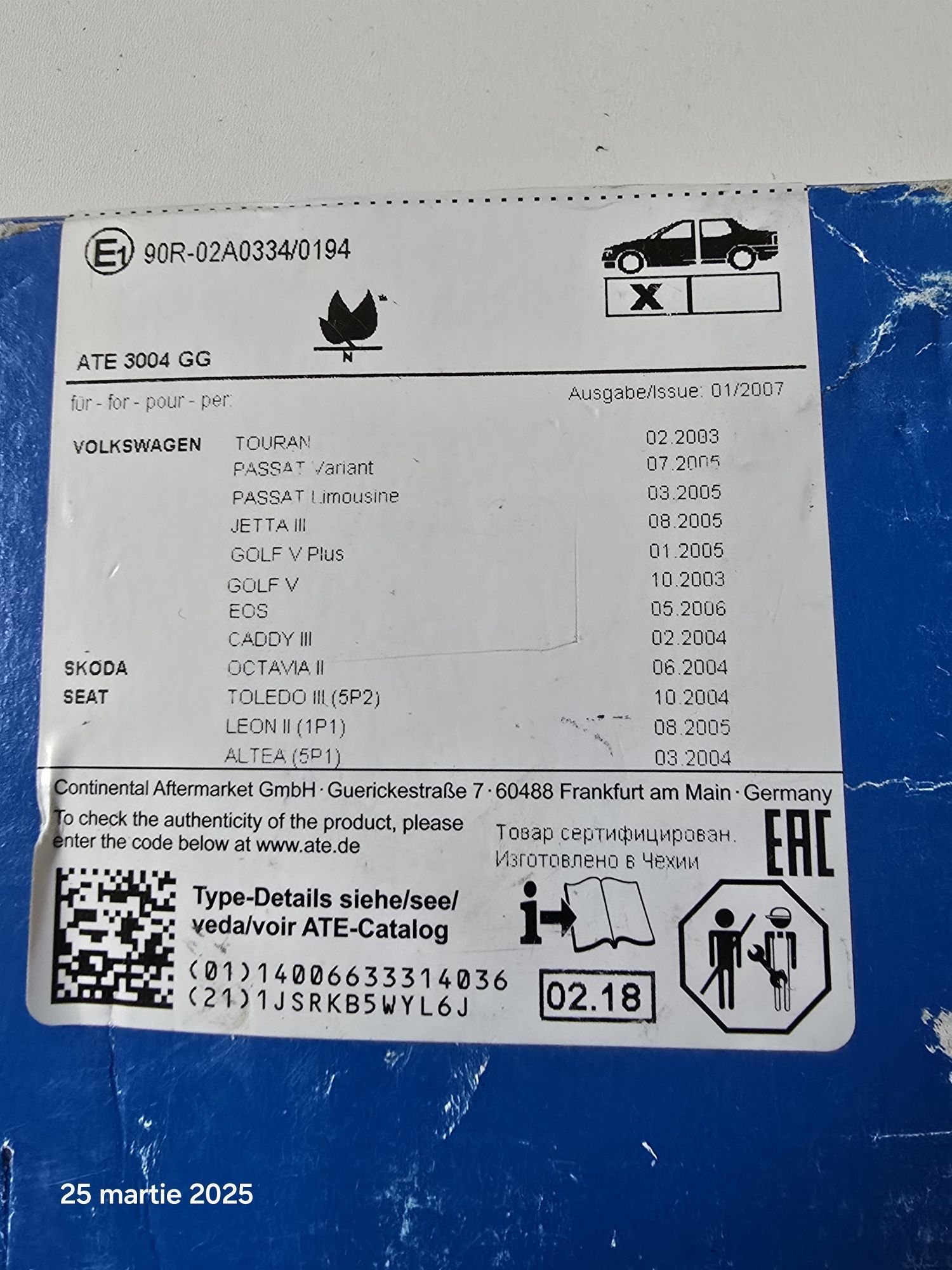 Plăcute frana fata