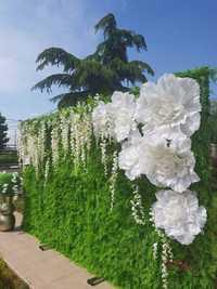 Flori gigant si covor iarba pt panou floral nunta botez artificiale