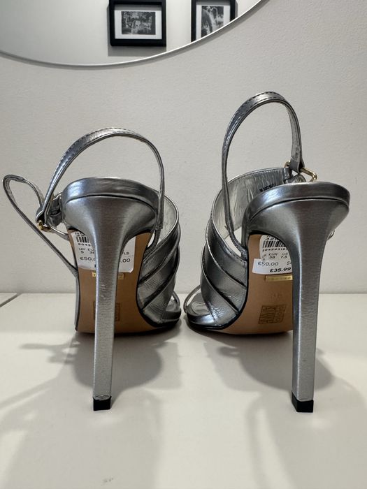 Sandale argintii, top shop