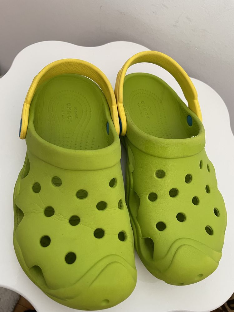 Crocs dragon verde/galben copii C13