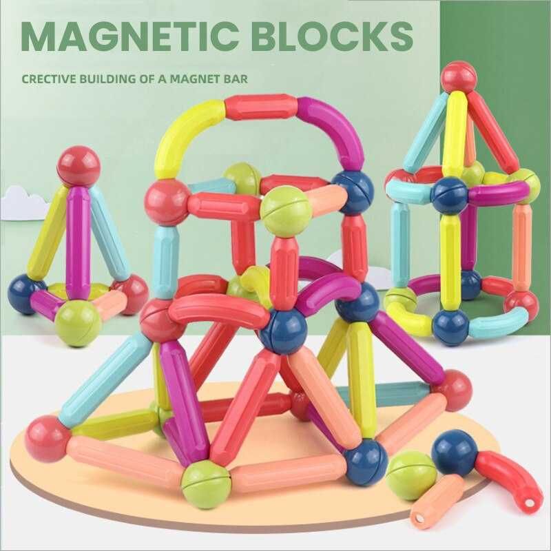 Set de constructie magnetic ISP „Likesmart Magnet Stick”, 66 piese
