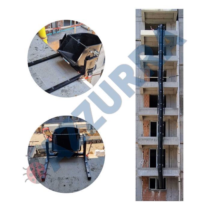 tobogan evacuare moloz PVC RANFORSAT negru, Jgheab moloz