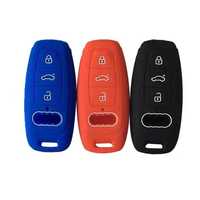 Husa cheie keyless Audi A7 A8 Q7 Q8 e-tron, negru/rosu/albastru