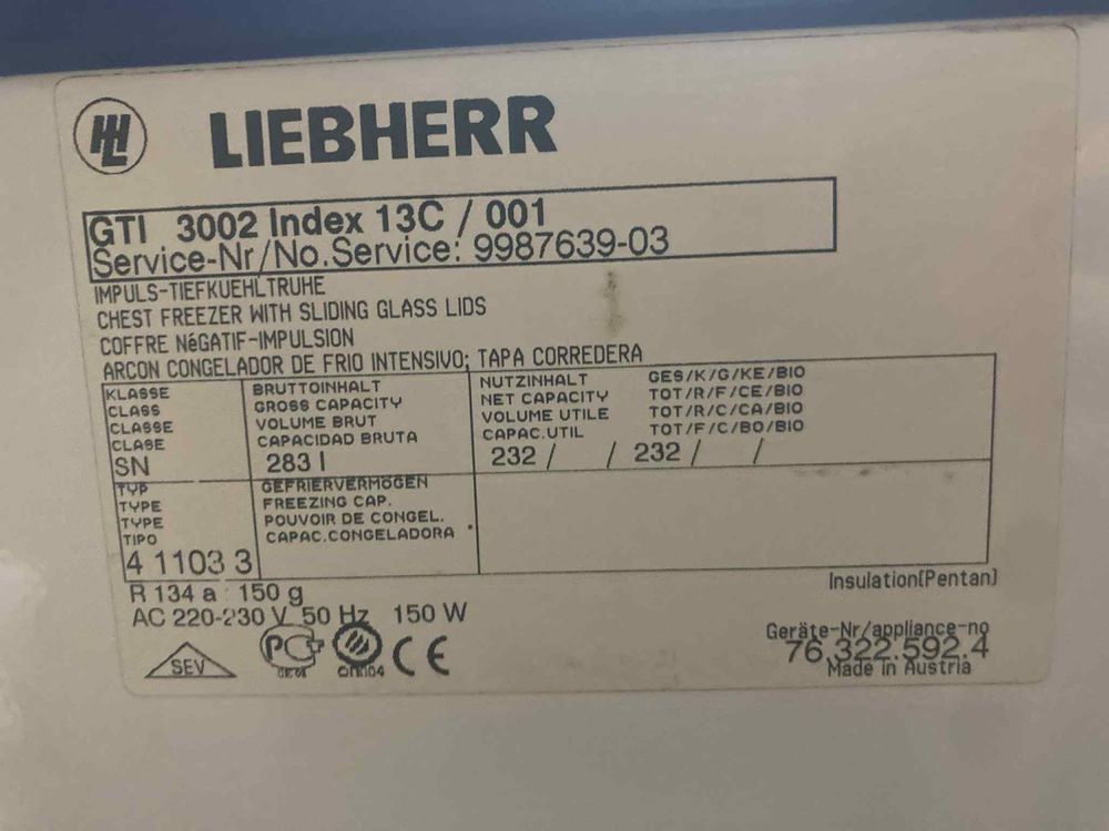 Професионален фризер Liebherr