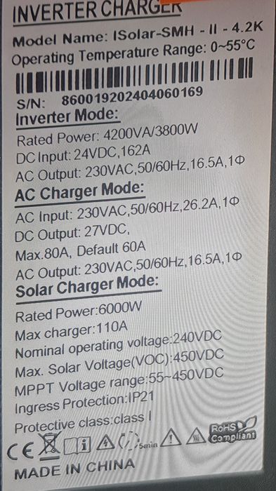 invertor hibrid (placa de baza)4,2 kw/24v
