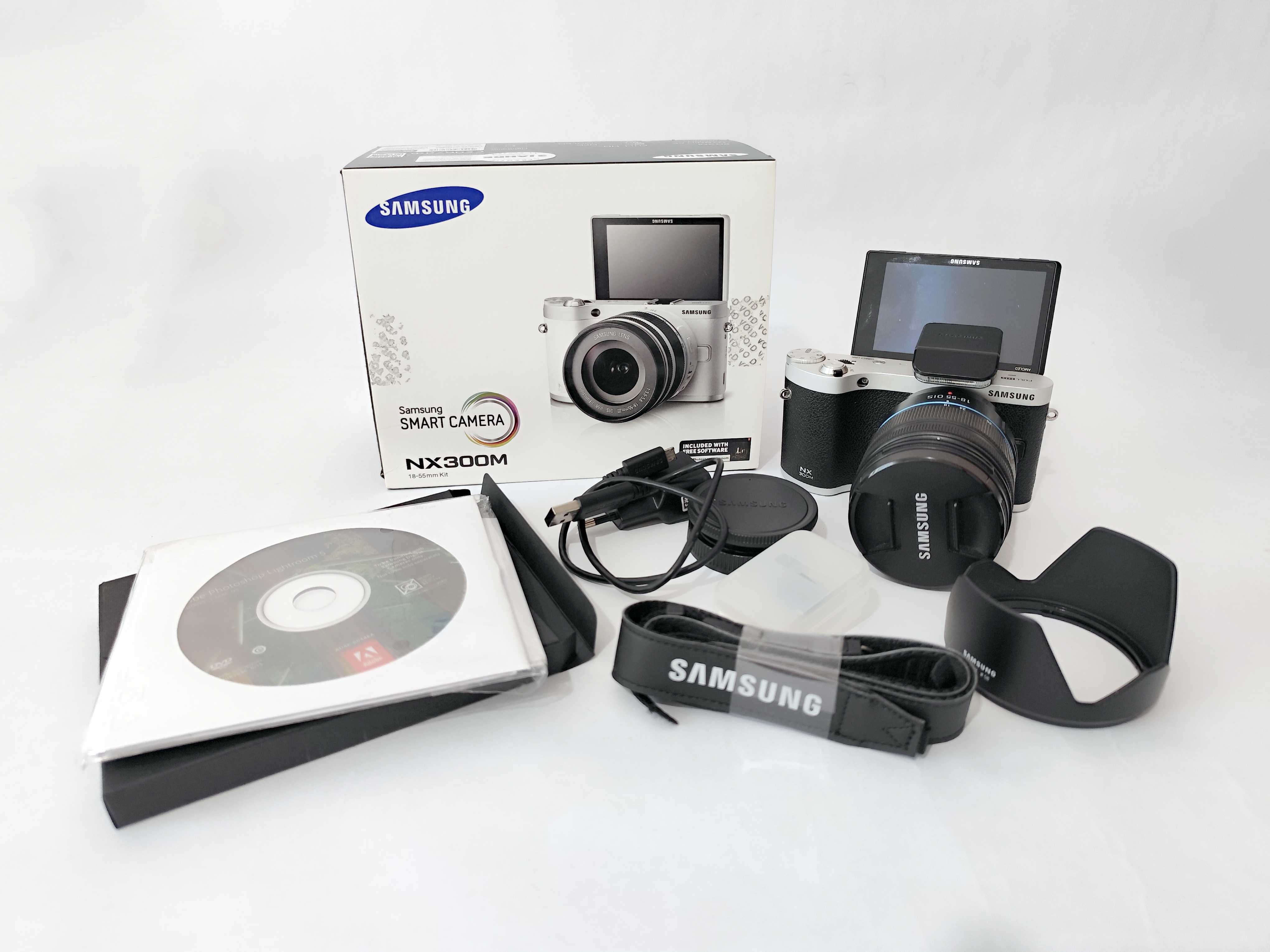 Фотоапарат Samsung NX300M - 20.3 mp, отлично състояние, малък статив