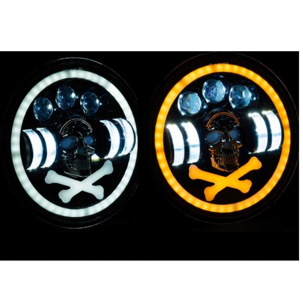 LED халоген фар 50W, 12-24V, 18 см, къси/дълги с DRL дневни светлини
