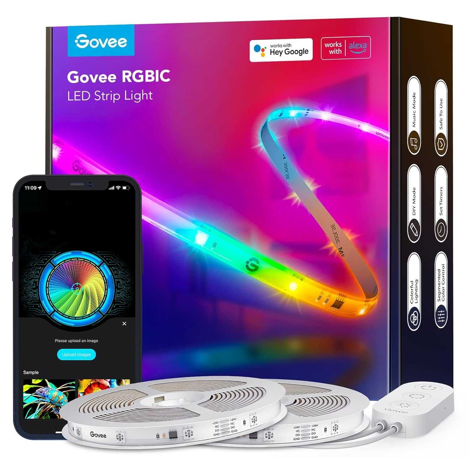 Govee 20 метра RGBIC LED ленти за спалня, интелигентни ленти, Alexa...