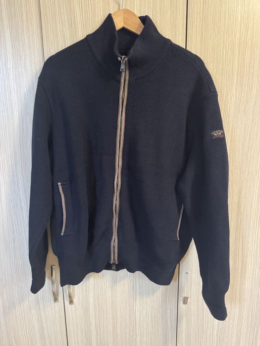 Paul Shark Мъжко Яке Вълнена Дебела Жилетка С Цип Размер XL