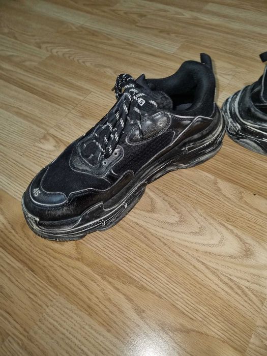 balenciaga triple s Black faded  45