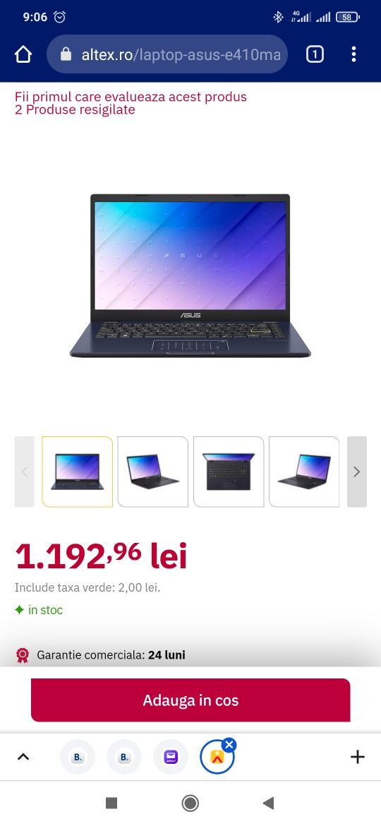 Laptop ASUS E410MA nou