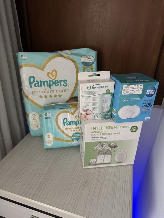 Pampers,pompa san, absorbante sani, pungi lapte